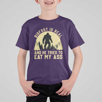 Funny Bigfoot T Shirt For Kid Sasquatch Big Foot Eat My Ass Vintage Cryptid Meme - Wonder Print Shop