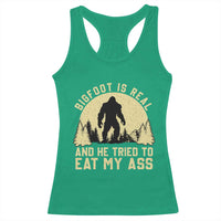 Funny Bigfoot Racerback Tank Top Sasquatch Big Foot Eat My Ass Vintage Cryptid Meme - Wonder Print Shop