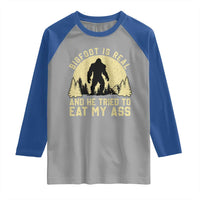 Funny Bigfoot Raglan Shirt Sasquatch Big Foot Eat My Ass Vintage Cryptid Meme - Wonder Print Shop