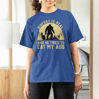 Funny Bigfoot T Shirt For Women Sasquatch Big Foot Eat My Ass Vintage Cryptid Meme - Wonder Print Shop