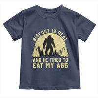 Funny Bigfoot Toddler T Shirt Sasquatch Big Foot Eat My Ass Vintage Cryptid Meme - Wonder Print Shop