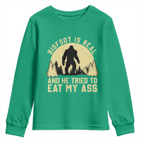 Funny Bigfoot Youth Sweatshirt Sasquatch Big Foot Eat My Ass Vintage Cryptid Meme - Wonder Print Shop