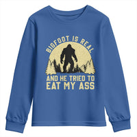 Funny Bigfoot Youth Sweatshirt Sasquatch Big Foot Eat My Ass Vintage Cryptid Meme - Wonder Print Shop