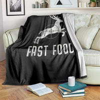 Deer Hunting Season Throw Blanket Funny Fast Food - Wonder Print Shop