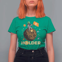 St Patricks Day Bitcoin Astronaut T Shirt For Women Lucky Shamrock Leprechaun BTC Crypto To The Moon