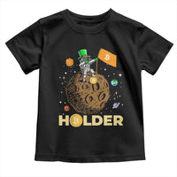 St Patricks Day Bitcoin Astronaut Toddler T Shirt Lucky Shamrock Leprechaun BTC Crypto To The Moon
