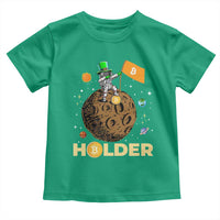 St Patricks Day Bitcoin Astronaut Toddler T Shirt Lucky Shamrock Leprechaun BTC Crypto To The Moon
