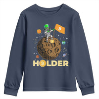 St Patricks Day Bitcoin Astronaut Youth Sweatshirt Lucky Shamrock Leprechaun BTC Crypto To The Moon