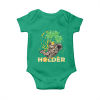 St Patricks Day Bitcoin Astronaut Baby Onesie Lucky Shamrock Leprechaun BTC Crypto Holder