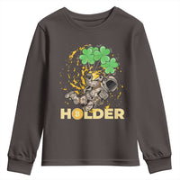 St Patricks Day Bitcoin Astronaut Youth Sweatshirt Lucky Shamrock Leprechaun BTC Crypto Holder