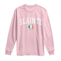 St Patricks Day Long Sleeve Shirt Retro Slainte Shamrock Lucky Irish Day Gift