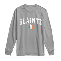 St Patricks Day Long Sleeve Shirt Retro Slainte Shamrock Lucky Irish Day Gift