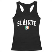 St Patricks Day Racerback Tank Top Retro Slainte Shamrock Lucky Irish Day Gift