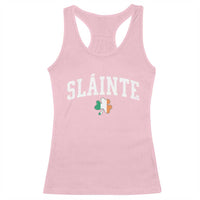 St Patricks Day Racerback Tank Top Retro Slainte Shamrock Lucky Irish Day Gift