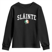 St Patricks Day Youth Sweatshirt Retro Slainte Shamrock Lucky Irish Day Gift