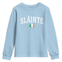 St Patricks Day Youth Sweatshirt Retro Slainte Shamrock Lucky Irish Day Gift