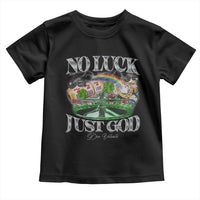 Vintage Christian Toddler T Shirt Retro No Luck Just God Funny St Patricks Day