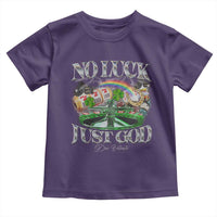 Vintage Christian Toddler T Shirt Retro No Luck Just God Funny St Patricks Day
