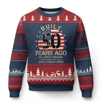 Funny 50th Birthday Ugly Christmas Sweater Vintage US Flag Built 50 Years Ago Parts Original