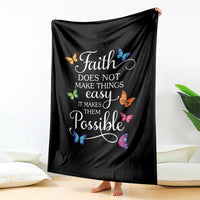 Christian Jesus Throw Blanket Butterfly Art Bible Verse Printed Faith Blessed Inspirational Girl