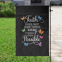 Christian Jesus Garden Flag Butterfly Art Bible Verse Printed Faith Blessed Inspirational Girl