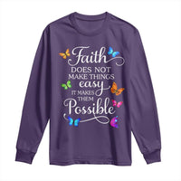 Christian Jesus Long Sleeve Shirt Butterfly Art Bible Verse Printed Faith Blessed Inspirational Girl