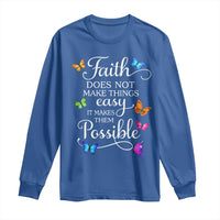 Christian Jesus Long Sleeve Shirt Butterfly Art Bible Verse Printed Faith Blessed Inspirational Girl