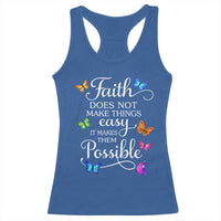 Christian Jesus Racerback Tank Top Butterfly Art Bible Verse Printed Faith Blessed Inspirational Girl