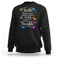 Christian Jesus Sweatshirt Butterfly Art Bible Verse Printed Faith Blessed Inspirational Girl