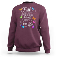 Christian Jesus Sweatshirt Butterfly Art Bible Verse Printed Faith Blessed Inspirational Girl