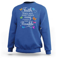 Christian Jesus Sweatshirt Butterfly Art Bible Verse Printed Faith Blessed Inspirational Girl