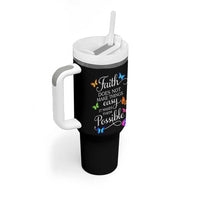 Christian Jesus Tumbler With Handle Butterfly Art Bible Verse Printed Faith Blessed Inspirational Girl
