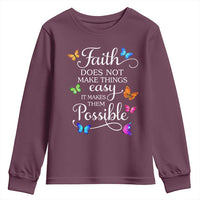 Christian Jesus Youth Sweatshirt Butterfly Art Bible Verse Printed Faith Blessed Inspirational Girl