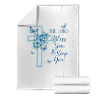 Christian Jesus Throw Blanket The Lord Bless You Encouraging Bible Verse Butterfly Art