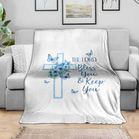 Christian Jesus Throw Blanket The Lord Bless You Encouraging Bible Verse Butterfly Art