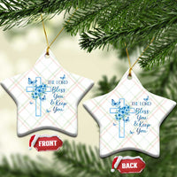 Christian Jesus Ceramic Ornament The Lord Bless You Encouraging Bible Verse Butterfly Art