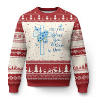 Christian Jesus Ugly Christmas Sweater The Lord Bless You Encouraging Bible Verse Butterfly Art