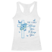 Christian Jesus Racerback Tank Top The Lord Bless You Encouraging Bible Verse Butterfly Art