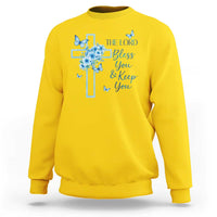 Christian Jesus Sweatshirt The Lord Bless You Encouraging Bible Verse Butterfly Art