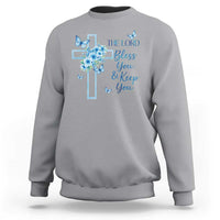 Christian Jesus Sweatshirt The Lord Bless You Encouraging Bible Verse Butterfly Art