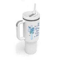 Christian Jesus Tumbler With Handle The Lord Bless You Encouraging Bible Verse Butterfly Art