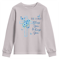 Christian Jesus Youth Sweatshirt The Lord Bless You Encouraging Bible Verse Butterfly Art