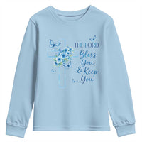 Christian Jesus Youth Sweatshirt The Lord Bless You Encouraging Bible Verse Butterfly Art