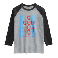 Christian Jesus Lovers Raglan Shirt Striped Preppy God Is Good All The Time