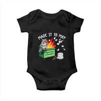 Last Day of School Baby Onesie Funny Raccoon Dumpster Fire Made It To May Teacher