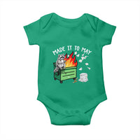 Last Day of School Baby Onesie Funny Raccoon Dumpster Fire Made It To May Teacher