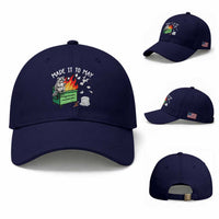 Last Day of School Baseball Cap Funny Raccoon Dumpster Fire Made It To May Teacher