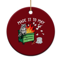 Last Day of School Ceramic Ornament Funny Raccoon Dumpster Fire Made It To May Teacher