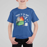 Last Day of School T Shirt For Kid Funny Raccoon Dumpster Fire Made It To May Teacher