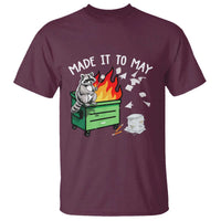 Last Day of School T Shirt Funny Raccoon Dumpster Fire Made It To May Teacher